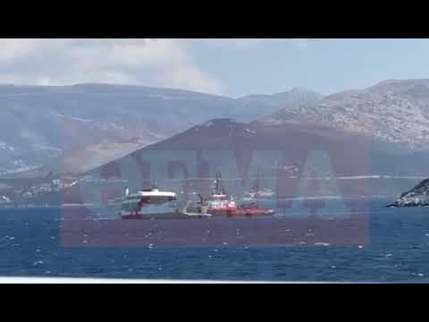 Εύβοια: Σε εξέλιξη η επιχείρηση αποκόλλησης του φέρι μποτ από ξέρα στα Στύρα (1)