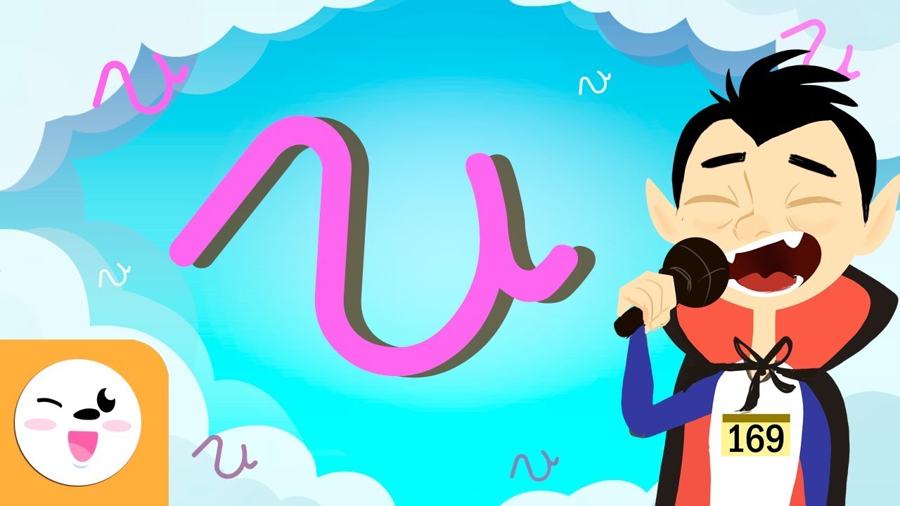 Letter V: cursive script - The alphabet for kids