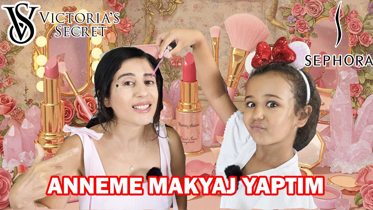 NİL ANNESİNE MAKYAJ YAPIYOR