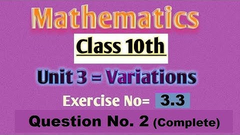 Math Class 10 , Chap 3 , Lecture 10 , Ex 3.3 , Question No. 2 complete