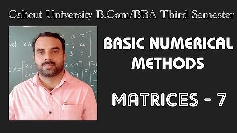 Calicut University B.Com/BBA Third Semester#BASIC NUMERICAL METHODS#