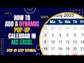 How to add a Dynamic &amp; Interactvie Pop-up Calendar in MS Excel  (Step-by-Step Tutorial)