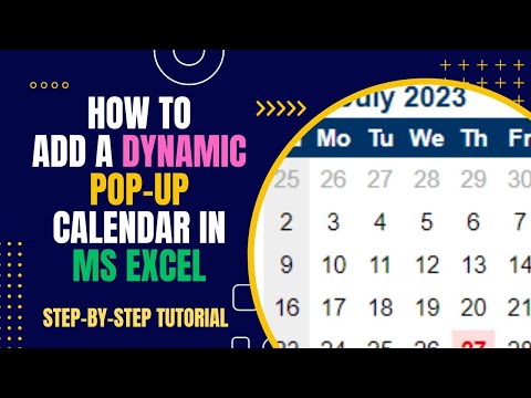 How to add a Dynamic & Interactvie Pop-up Calendar in MS Excel  (Step-by-Step Tutorial)