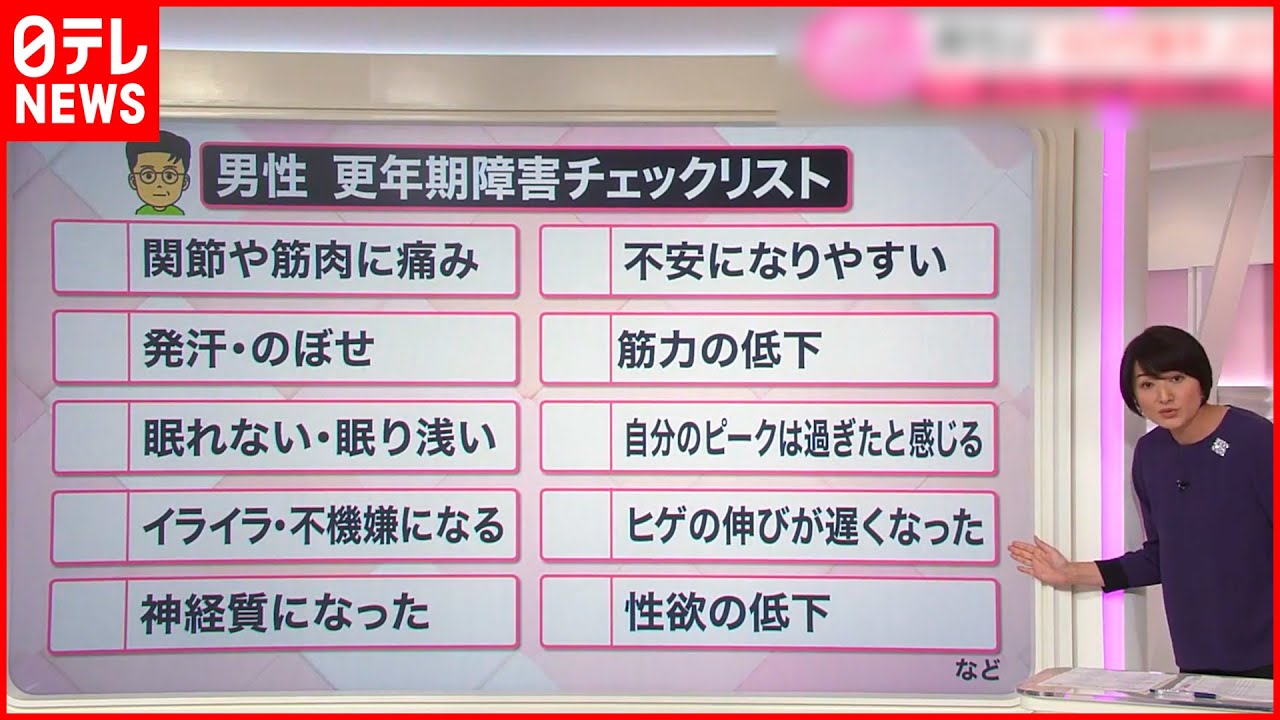 【解説】実は知らない“更年期”男性も40代後半で…「受診の目安」となる症状は？『知りたいッ！』