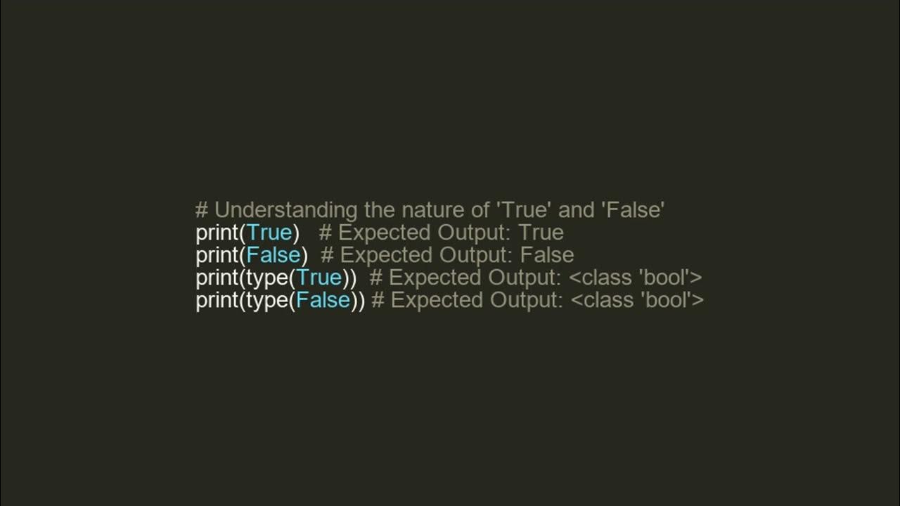 Python - True and False: Boolean Types - YouTube