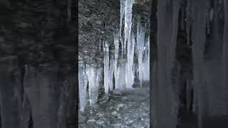 Peek Behind a Frozen Waterfall