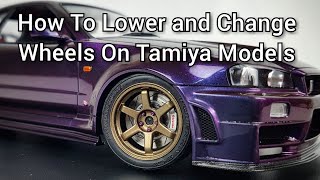 How To Lower And Fit Aftermarket Wheels on Tamiya Models 1/24 scale car