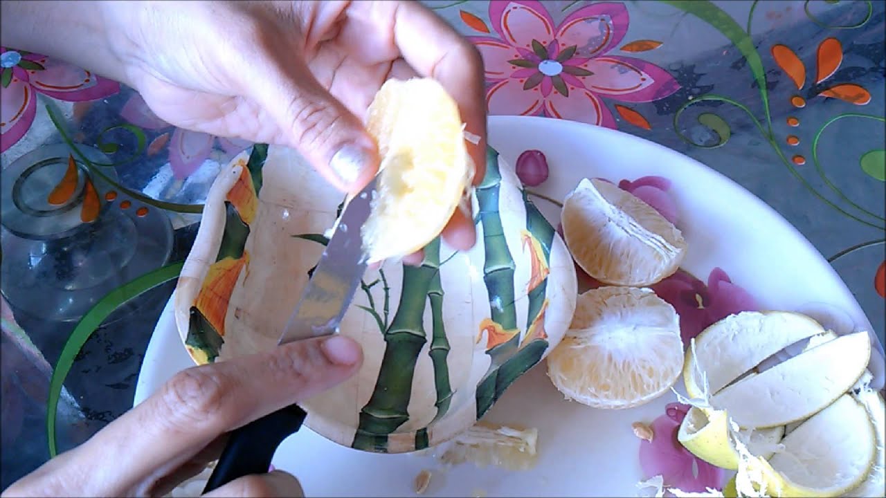 how to peel skin deseed and peel pulp from an orange/citrus fruit