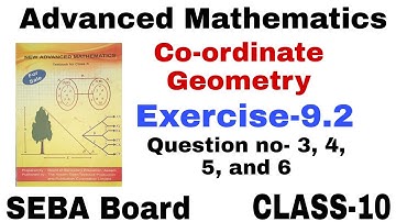 Advanced Maths for class-10, Chapter-9,Co-ordinate geometry, seba board,English medium