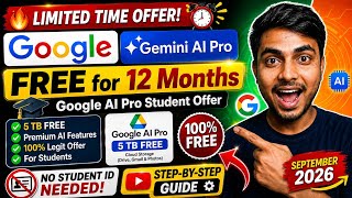 Google Gemini Pro FREE for 12 Months | Google AI Pro Subscription for Students | No Student ID