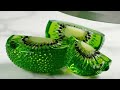 Cutting Glass Fruit ASMR | Kiwi 🥝 #asmr #glasscutting #satisfyingsounds