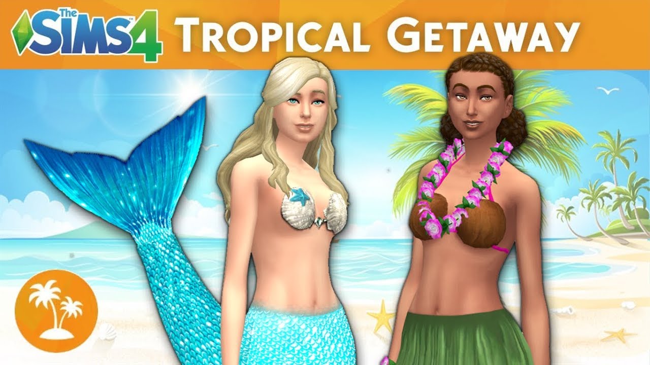 The Sims 4 - Tropical Getaway Mod: Mermaid Machinima/Review/Gameplay