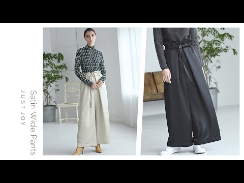 no800005/Satin Wide Pants-JUST JOY-