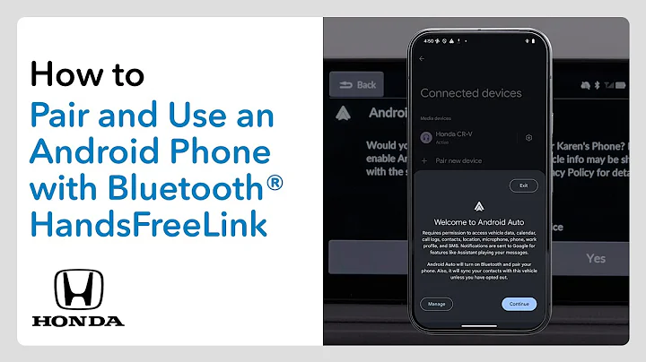 2026 CR-V, HR-V | How to Pair and Use an Android™ Phone with Bluetooth® HandsFreeLink