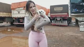 Sexy Girl With a Heavy Truck - She Traveled With the Car