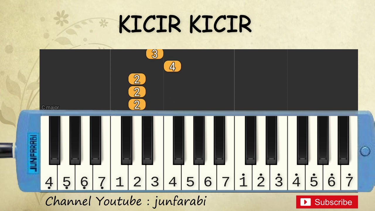 Not Pianika Kicir Kicir Lagu Daerah Jakarta Belajar Pianika Not Angka Kicir Kicir Youtube