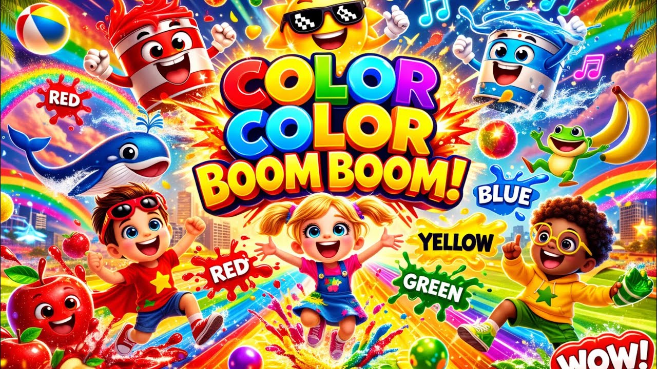 COLOR COLOR BOOM BOOM! 🌈 | Learn Colors with Fun Dance Party 🎉 Kids ...