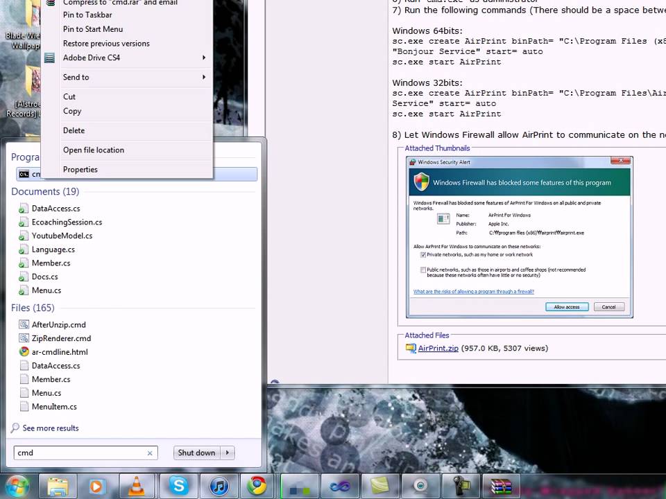 print from ipad to windows shared printer