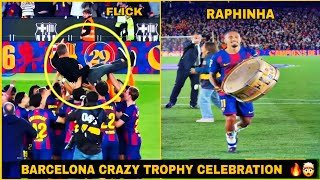 CRAZY TROPHY CELEBRATION 🤯 BARCELONA VS REAL MADRID EL CLASICO - LALIGA TROPHY 🔥🤯 LAMINE ON 🔥