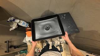 POV: A Hard Day Installing a Vessel Sink | Microcement Bathroom #WorkManPOV