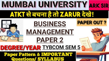 Business Management paper2 TYCom Sem5 2024Oct Important QUESTION paper Pattern Financial Management
