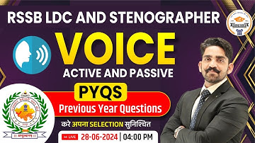 RSSB LDC & Stenographer 2024 | English | VOICE (Active and Passive)  | Important PYQ by Arjun Sir