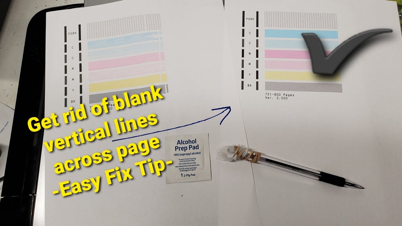 How to Get Rid Vertical Lines Accross Page on Prints Canon HP Brother Epson Inkjet Printers - YouTube