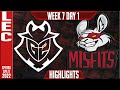 G2 vs MSF Highlights | LEC Spring 2022 W7D1 | G2 Esports vs Misfits Gaming