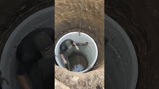 Water well installation cement coil process
