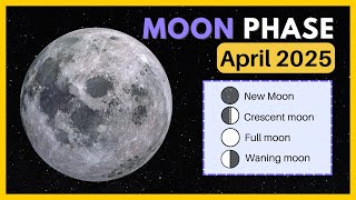 Phases of the Moon APRIL  2025 | Lunar Calendar April 2025 🌙📅 #lunarcalendar #moon #april