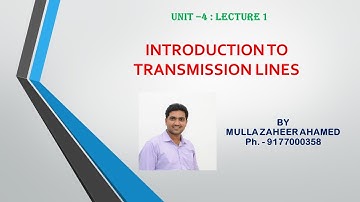 TRANSMISSION LINES - LEC 1 - INTRODUCTION TO TRANSMISSION LINES