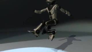 Robot  walkcycle and some spins kicks and flip..rig test