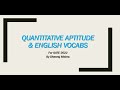 Quantitative Aptitude &amp; English Vocab | GATE 2022 | L1 | Dheeraj Mishra