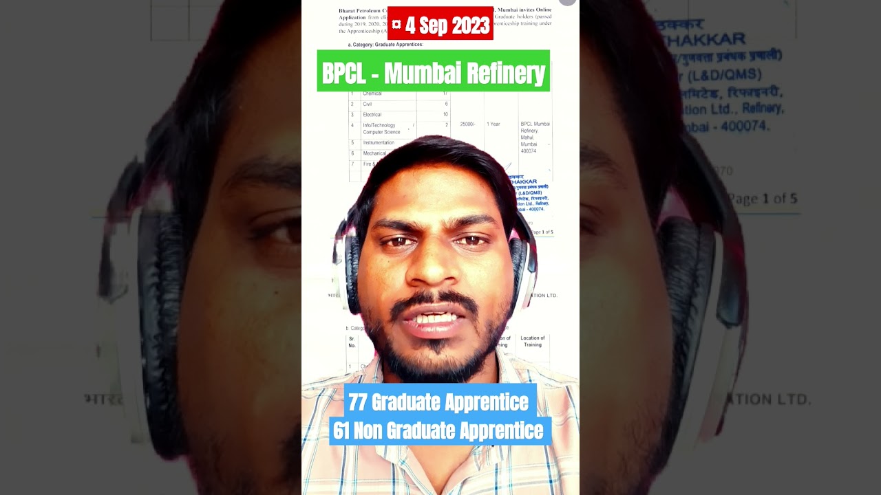 BPCL Mumbai Refinery Apprenticeship Jobs 2023