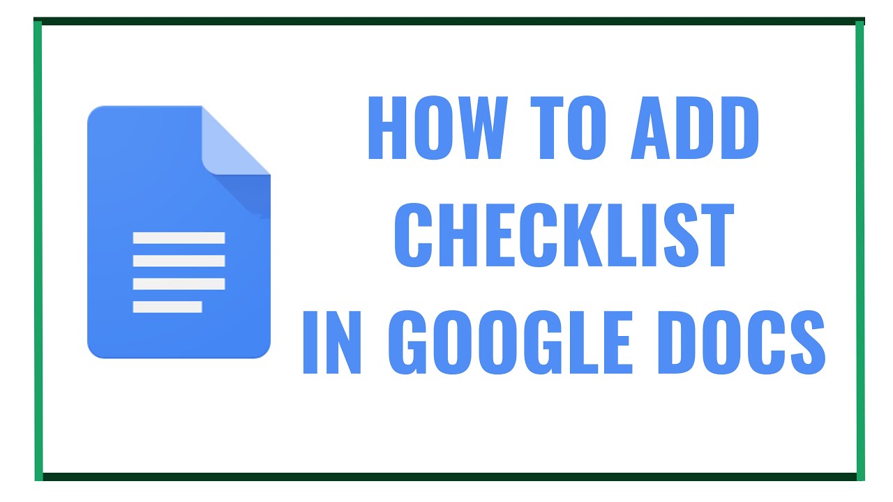 How To Add Checklist In Google Docs YouTube How To Add Checklist In Google Docs YouTube