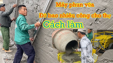 Trát tường bằng máy phun vữa HBT10+13 Thái Vương bàn giao lắp đặt cho anh Mạnh Phát ở Hà Nội