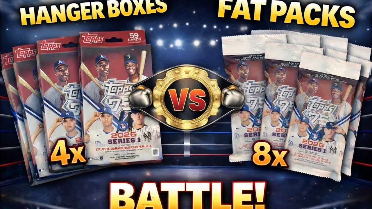 2026 Topps Series 1 Retail Battle! 4 Hangers vs 8 Fat Packs | Auto, Gold/Green Diamantes + Top RC's