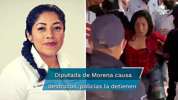 Entre empujones, detienen a diputada tras gresca en eleccin de Morena en Veracruz