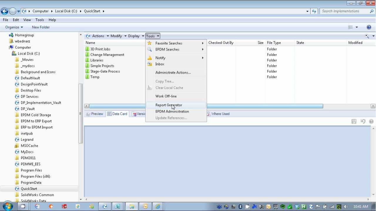 Enterprise PDM Report Generator - Author: Walt Bednarz