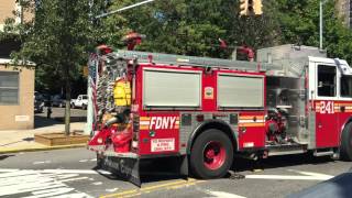 FDNY ENGINE 241 RETURNING TO QUARTERS ON 3RD AVENUE IN BAY RIDGE AREA OF BROOKLYN IN NEW YORK CITY.