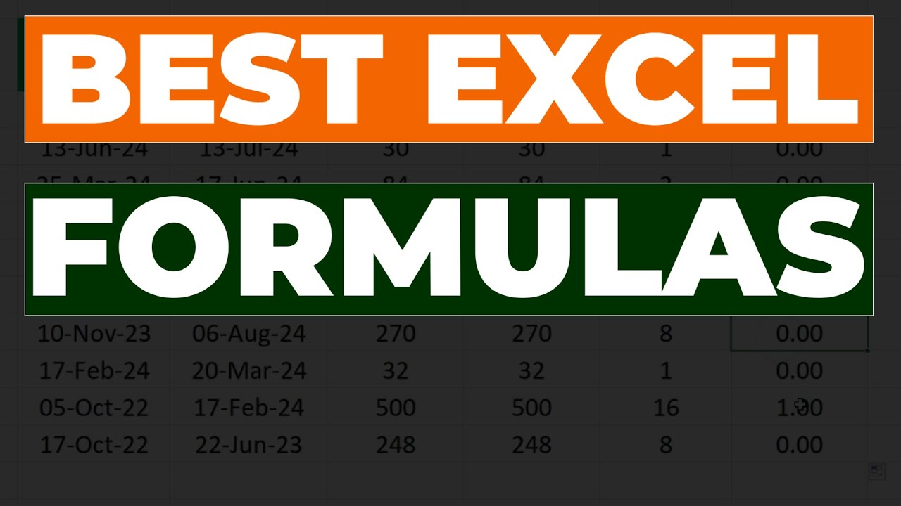 Top Excel Formulas You Should Know in 2024 - YouTube