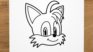 How to draw TAILS (S0NIC) step by step, EASY