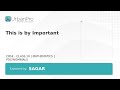 This is by Important | Sagar P.