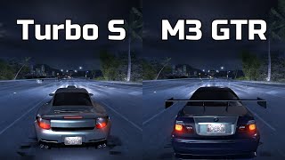 Porsche 911 Turbo S vs BMW M3 GTR - Need for Speed Carbon (Drag Race)