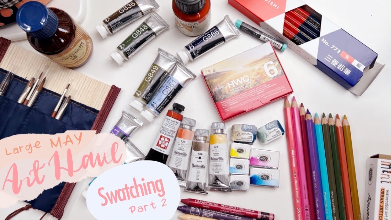 Big May Art Haul Swatching Part 2 | Watercolours