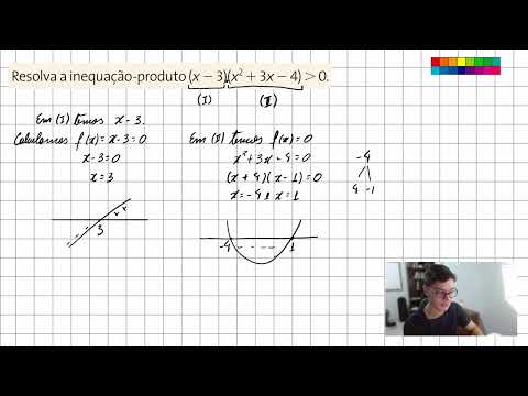 Resolva a inequação-produto (x - 3)(x^2 + 3x - 4) maior que 0.