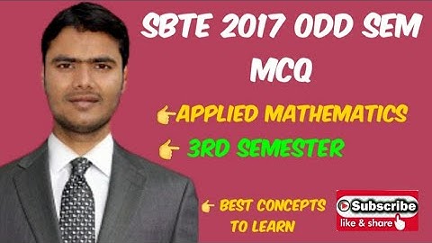 Applied Mathematics || SBTE 2017 ODD MCQ || 3rd Semester || MCQ ||
