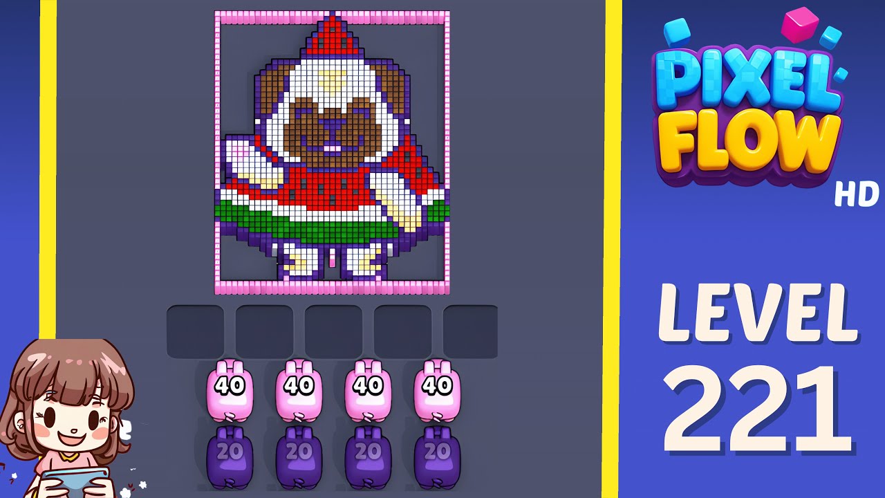 Pixel Flow Level 221 Solution Walkthrough - YouTube