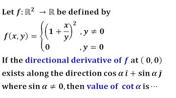 directional derivative one variable function continuity differentiability IIT Jam 2015 mathematics