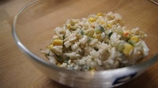 Salat aus Krabbenstäbchen "Surimi"/ Салат из крабовых палочек с рисом Salat aus Krabbenstäbchen "Surimi"/ Салат из крабовых палочек с рисом